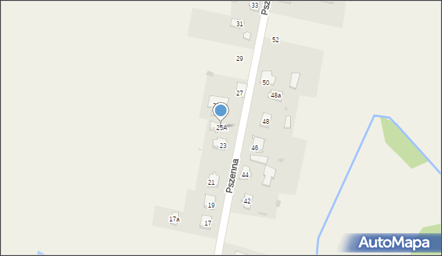 Huta Stara A, Pszenna, 25A, mapa Huta Stara A