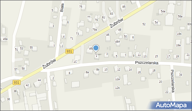 Jankowice, Pszczelarska, 1, mapa Jankowice