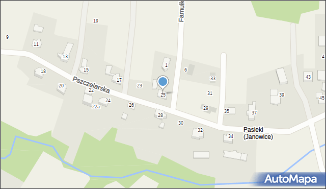 Janowice, Pszczelarska, 25, mapa Janowice