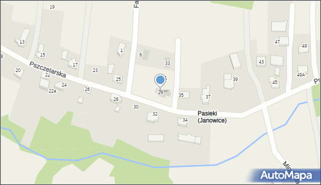 Janowice, Pszczelarska, 29, mapa Janowice