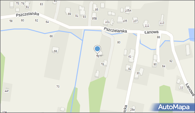 Janowice, Pszczelarska, 76, mapa Janowice