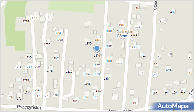 Jastrzębie-Zdrój, Pszczyńska, 187d, mapa Jastrzębie-Zdrój