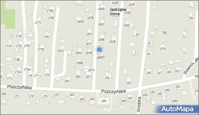 Jastrzębie-Zdrój, Pszczyńska, 189A, mapa Jastrzębie-Zdrój