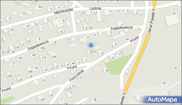 Jaworzno, Pszczelnik, 12, mapa Jaworzno