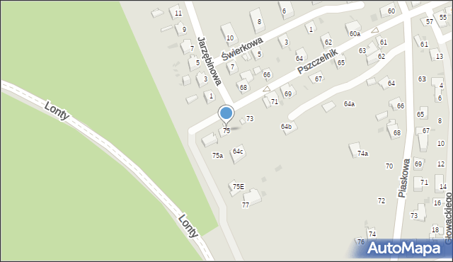 Jaworzno, Pszczelnik, 75, mapa Jaworzno