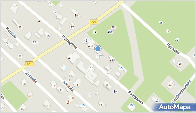 Józefów, Pstrągowa, 13, mapa Józefów