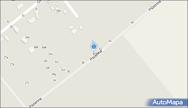 Kalisz, Pszenna, 40, mapa Kalisza