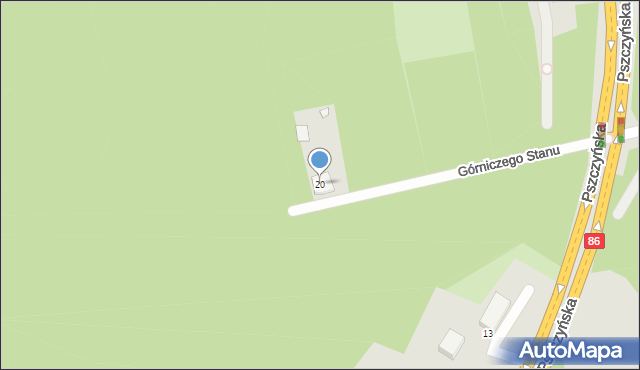 Katowice, Pszczyńska, 20, mapa Katowic