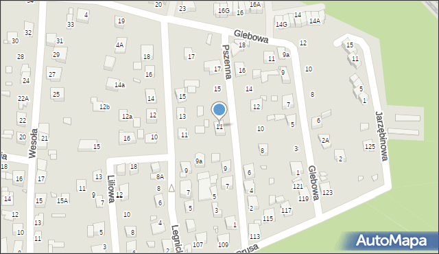 Katowice, Pszenna, 11, mapa Katowic