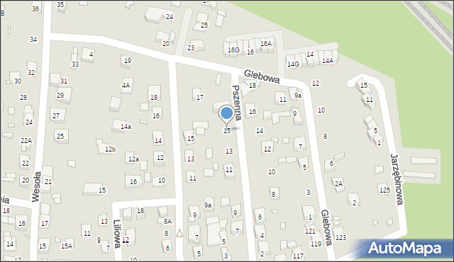 Katowice, Pszenna, 15, mapa Katowic