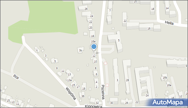 Kraków, Pszenna, 14, mapa Krakowa