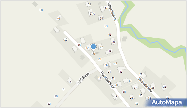 Łodygowice, Pszczelarzy, 30, mapa Łodygowice