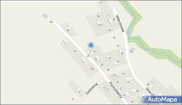 Łodygowice, Pszczelarzy, 34, mapa Łodygowice