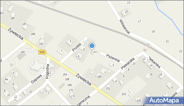 Łodygowice, Pszenna, 5, mapa Łodygowice