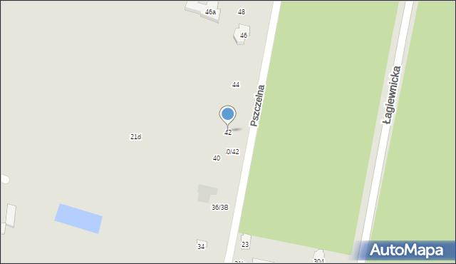 Łódź, Pszczelna, 42, mapa Łodzi