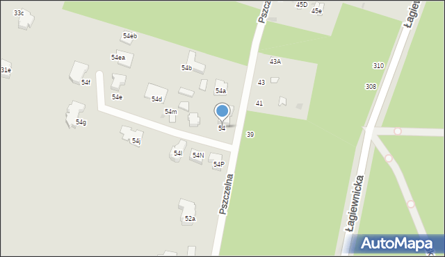 Łódź, Pszczelna, 54, mapa Łodzi