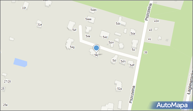 Łódź, Pszczelna, 54j, mapa Łodzi