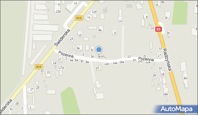 Łuków, Pszenna, 5, mapa Łuków