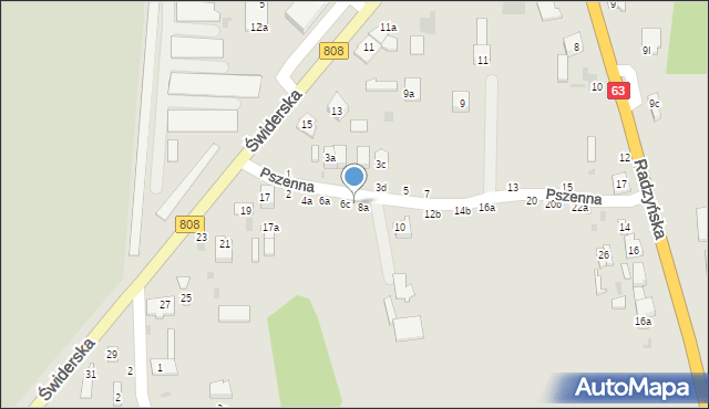 Łuków, Pszenna, 8, mapa Łuków