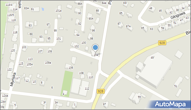 Mikołów, Pszczyńska, 104, mapa Mikołów