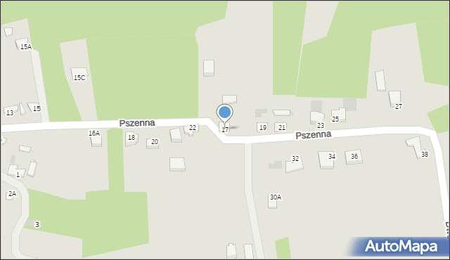 Myszków, Pszenna, 17, mapa Myszków