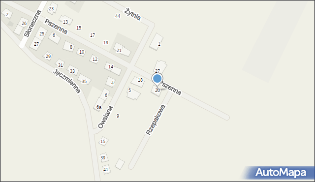 Nowe Oborzyska, Pszenna, 20, mapa Nowe Oborzyska