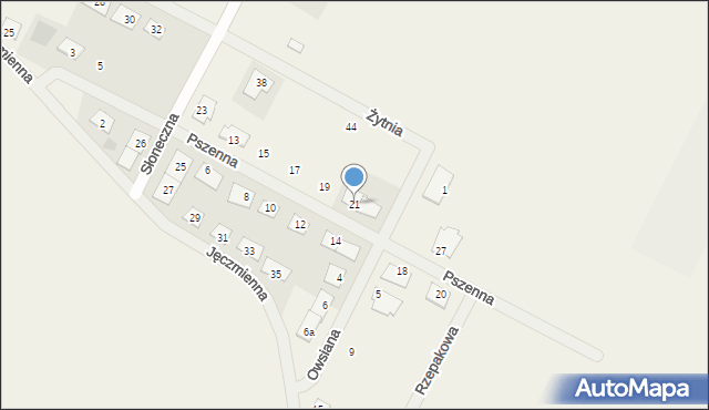 Nowe Oborzyska, Pszenna, 21, mapa Nowe Oborzyska
