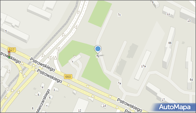 Olsztyn, Pstrowskiego Wincentego, 7b, mapa Olsztyna