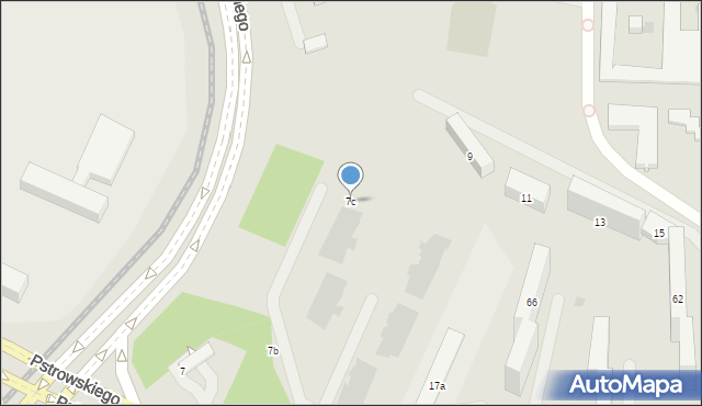 Olsztyn, Pstrowskiego Wincentego, 7c, mapa Olsztyna