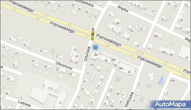 Olsztyn, Pstrowskiego Wincentego, 34, mapa Olsztyna