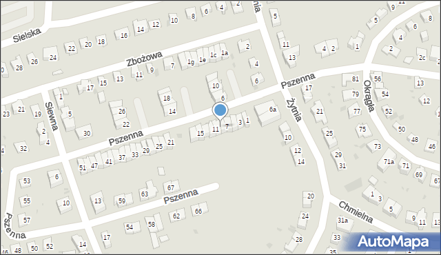 Olsztyn, Pszenna, 9, mapa Olsztyna