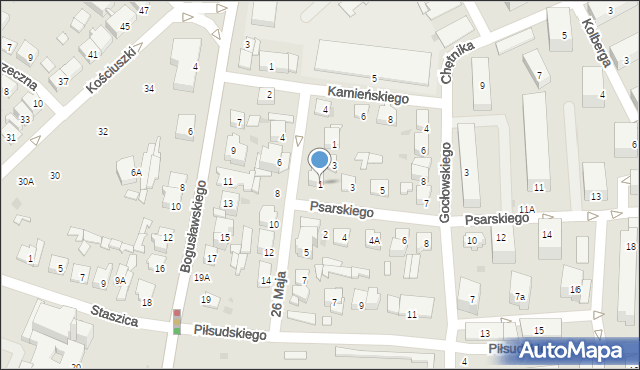 Ostrołęka, Psarskiego Józefa, dr., 1, mapa Ostrołęka