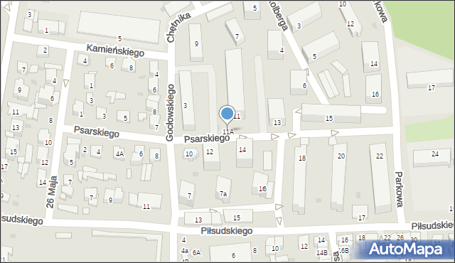 Ostrołęka, Psarskiego Józefa, dr., 11A, mapa Ostrołęka