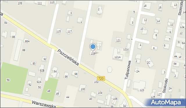 Otrębusy, Pszczelińska, 119, mapa Otrębusy