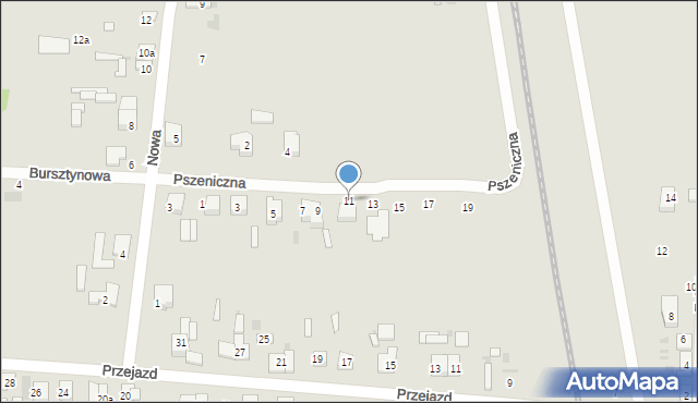 Ozorków, Pszeniczna, 11, mapa Ozorków