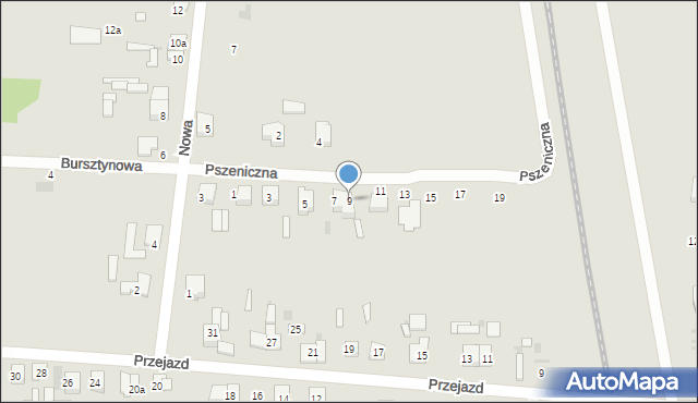 Ozorków, Pszeniczna, 9, mapa Ozorków