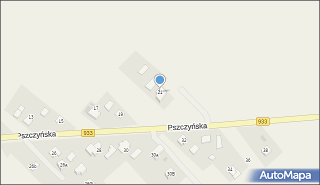 Pawłowice, Pszczyńska, 21, mapa Pawłowice