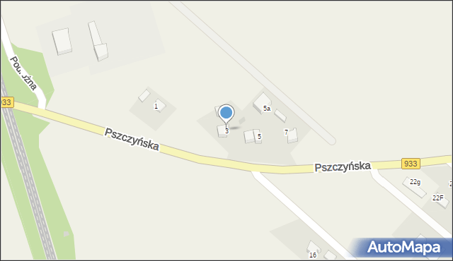 Pawłowice, Pszczyńska, 3, mapa Pawłowice