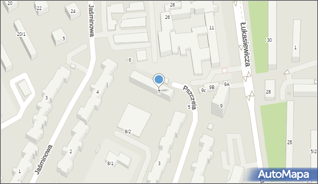 Płock, Pszczela, 7, mapa Płock