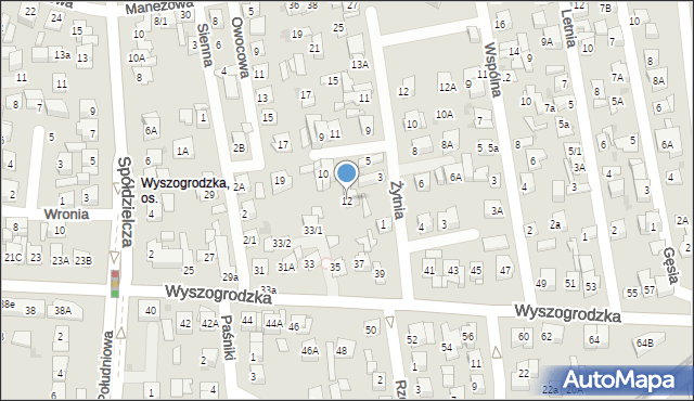 Płock, Pszenna, 12, mapa Płock