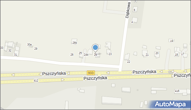 Pniówek, Pszczyńska, 24, mapa Pniówek