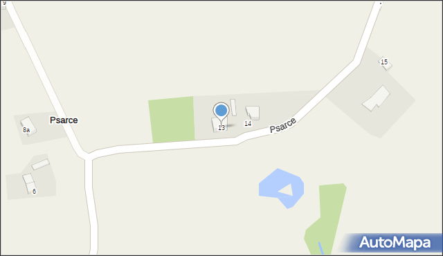 Psarce, Psarce, 13, mapa Psarce