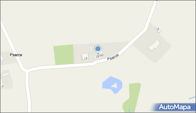 Psarce, Psarce, 14, mapa Psarce