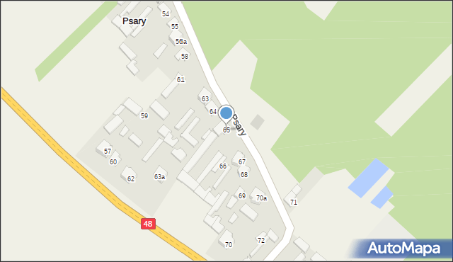 Psary, Psary, 65, mapa Psary