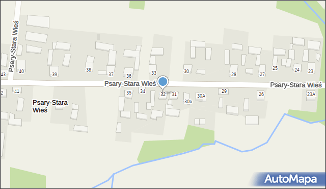 Psary-Stara Wieś, Psary-Stara Wieś, 32, mapa Psary-Stara Wieś