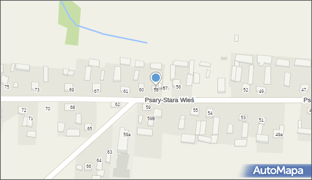Psary-Stara Wieś, Psary-Stara Wieś, 58, mapa Psary-Stara Wieś