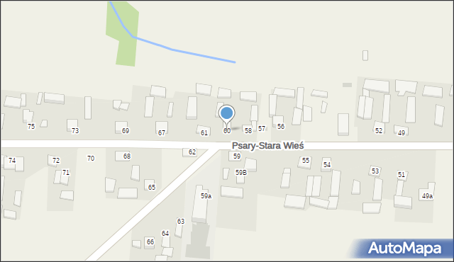 Psary-Stara Wieś, Psary-Stara Wieś, 60, mapa Psary-Stara Wieś