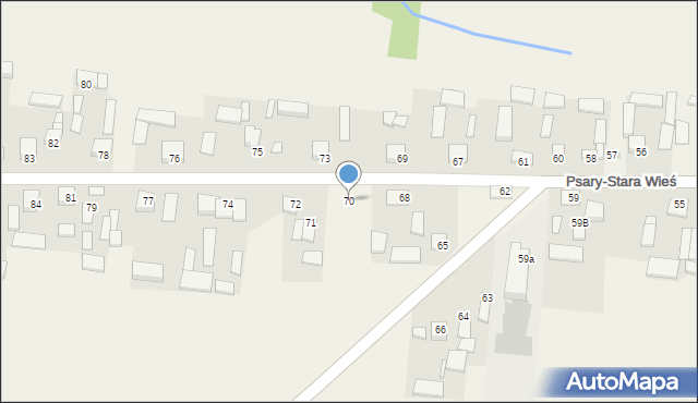 Psary-Stara Wieś, Psary-Stara Wieś, 70, mapa Psary-Stara Wieś
