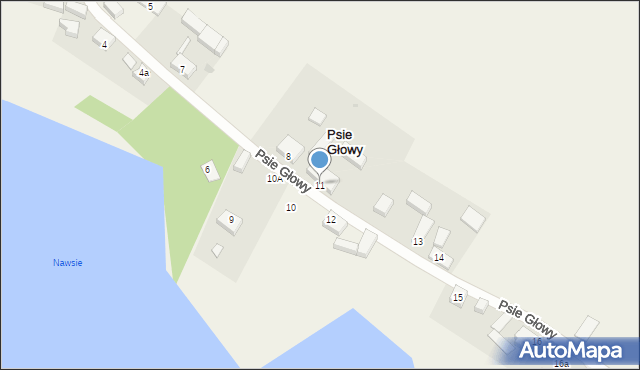 Psie Głowy, Psie Głowy, 11, mapa Psie Głowy