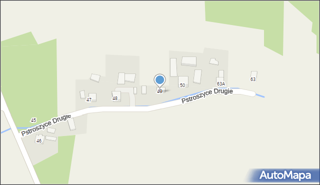 Pstroszyce Drugie, Pstroszyce Drugie, 49, mapa Pstroszyce Drugie